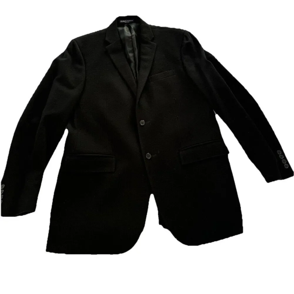 Ralph Lauren Polo Suit Coat Blazer  Wool Cashmere Made In Italy 2 button 42 Long - Picture 6 of 13